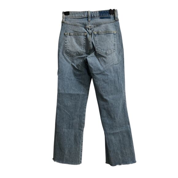 Amo High Rise Kick Crop Jeans Sz 25 Topanga Wash Chic Trendy Light Wash Flare - Picture 8 of 9